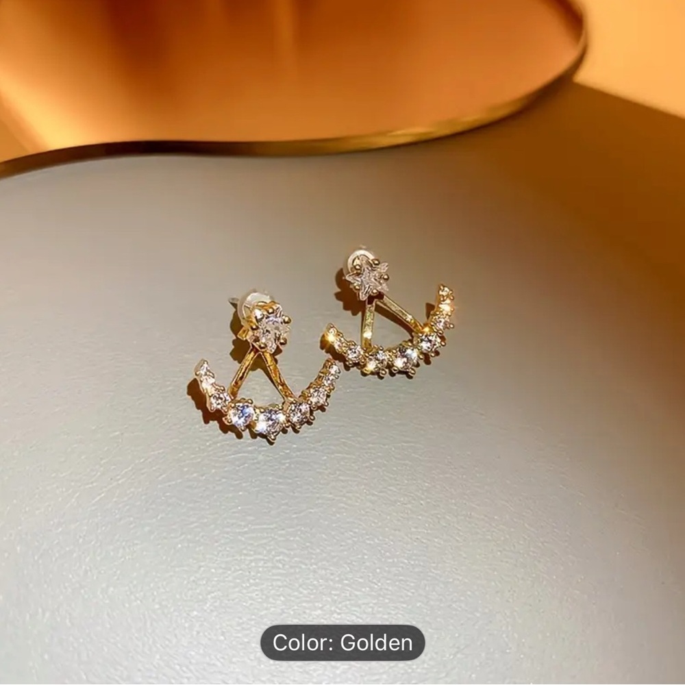 Elegant Gold Crystal Earrings